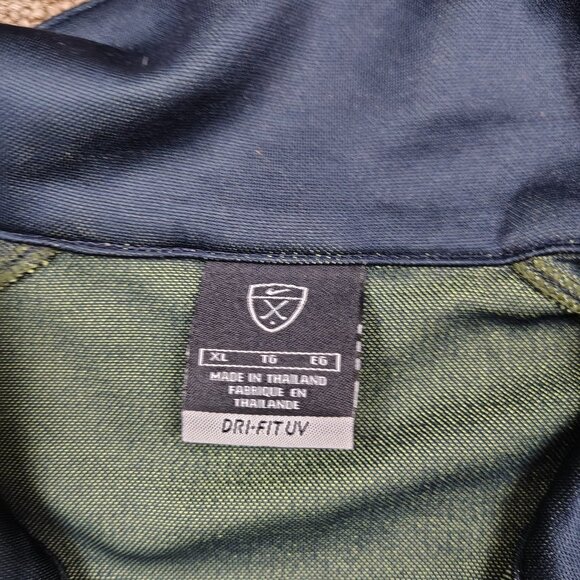 NIKE GOLF Polo Shirt Men XL Green Black Dri-Fit UV Short Sleeve Performance - Picture 2 of 8